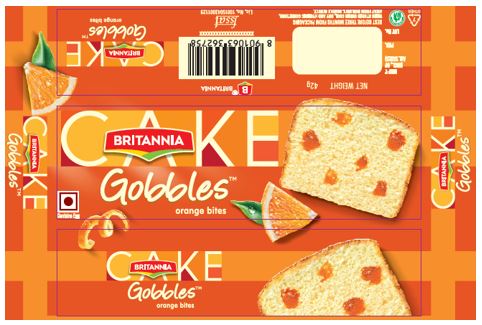 Britannia Cake Gobbles Orange Bites Device mark 4477750 Trademark