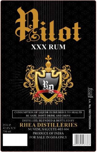 Label Of Pilot Xxx Rum Device mark 4565975 Trademark