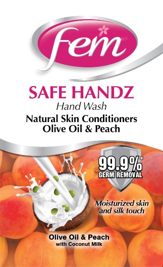 Fem Safe Handz Olive Oil & Peach Device mark 4562539 Trademark