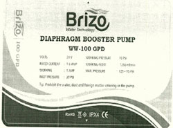 Brizo Diaphragm Booster Pump With Device Of Two Curved Line Device mark 4580720 Trademark