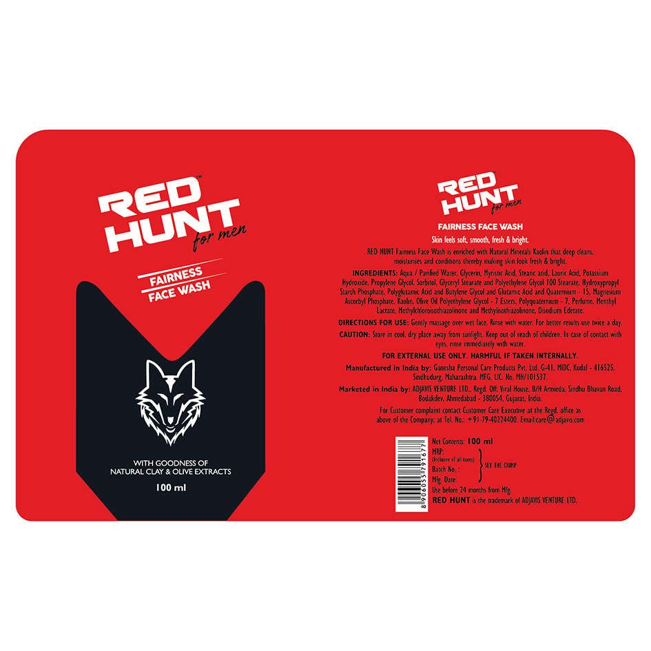 Red Hunt Fairness Face Wash Device mark 4601852 Trademark