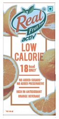 Real Fruit Power Activ Low Calorie Orange Device mark 4638174 Trademark