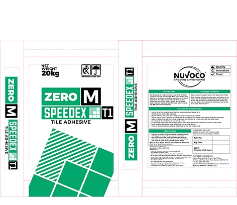 Zero M Speedex Ti-tile Adhesive (packaging- Bag Layout Front And Back) Device mark 4667075 Trademark