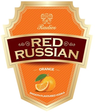 Red Russian Orange Smooth Flavoured Vodka (label) Device mark 4729498 Trademark