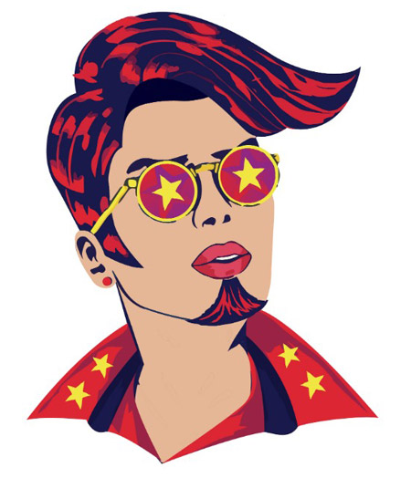 Device Of A Youngster With Spectacles Device mark 4754193 Trademark