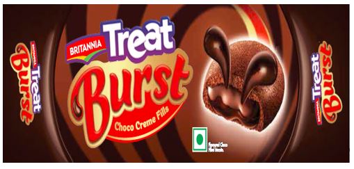 Britannia Treat Burst Choco Crème Fills Device mark 4809638 Trademark