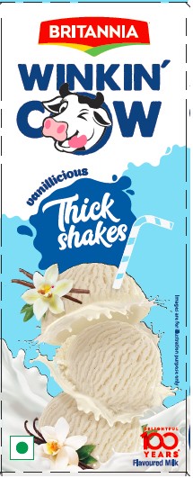 Britannia Winkin Cow Thick Shakes Vanillicious Device mark 4847019 Trademark