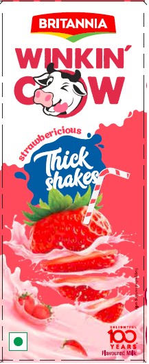 Britannia Winkin Cow Thick Shakes Strawbericious Device mark 4847018 Trademark