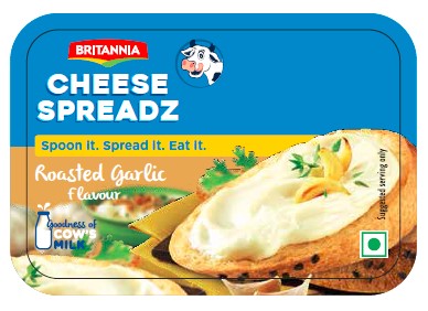 Britannia Cheese Spreadz Roasted Garlic Device mark 4847009 Trademark