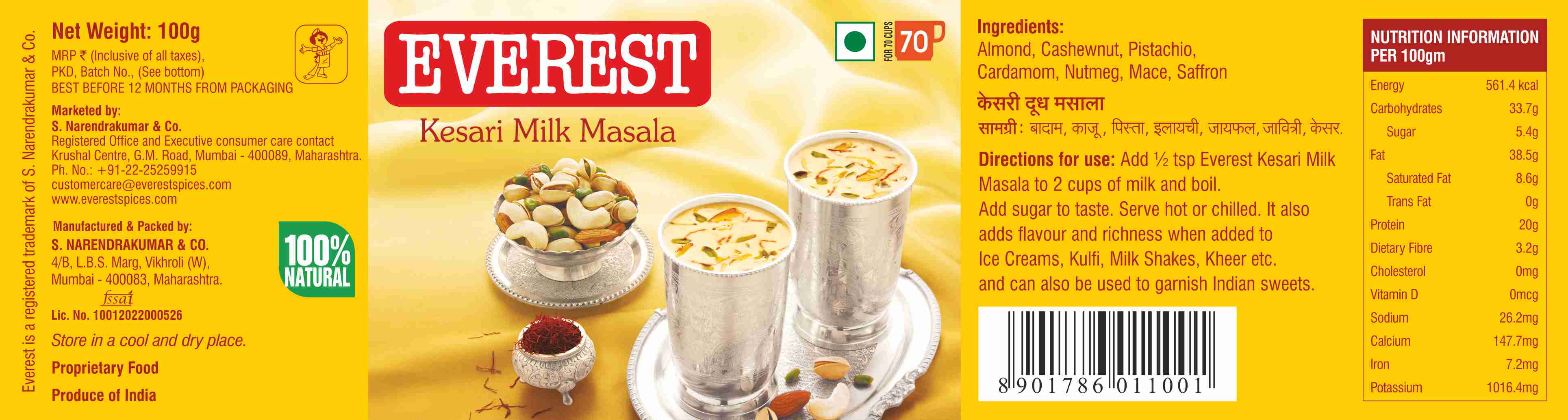 Everest Kesari Milk Masala Device mark 4865588 Trademark