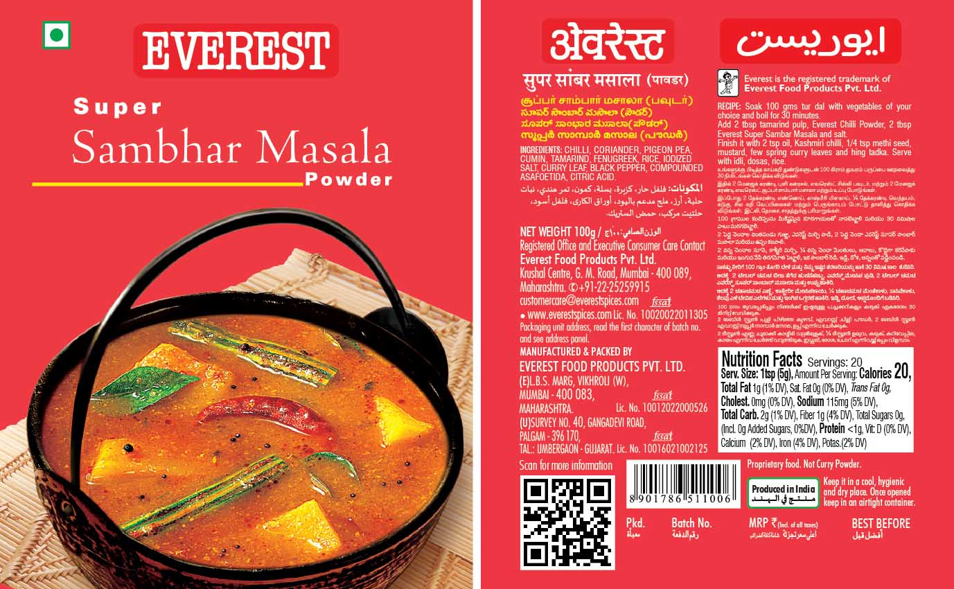 Everest Super Sambhar Masala Powder Device mark 4865982 Trademark