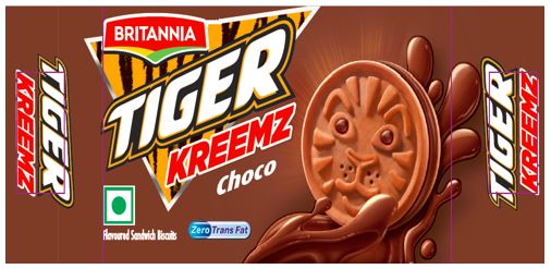 Britannia Tiger Kreemz Choco Device mark 4906787 Trademark