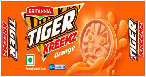 Britannia Tiger Kreemz Orange Device mark 4906791 Trademark