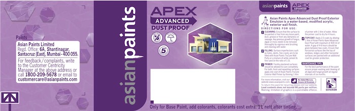 Asian Paints Apex Advanced Dust Proof Device mark 4930050 Trademark
