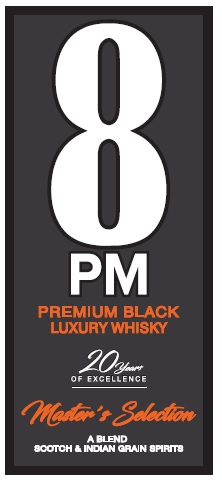 8 Pm Premium Black Luxury Whisky (label) Device mark 5008164 Trademark
