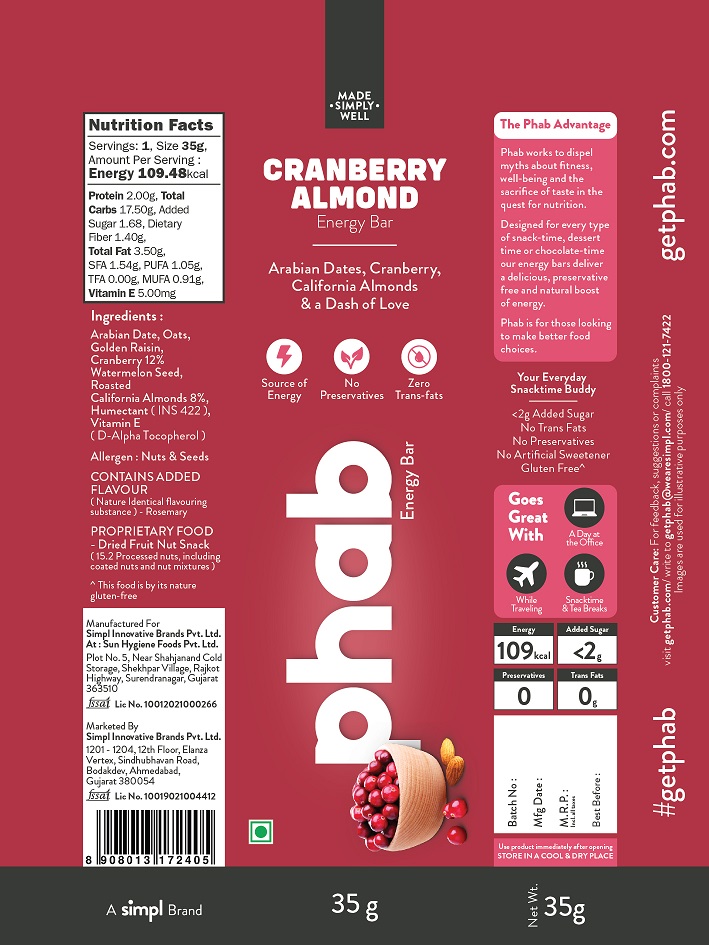 Phab Cranberry Almond Device mark 5059123 Trademark
