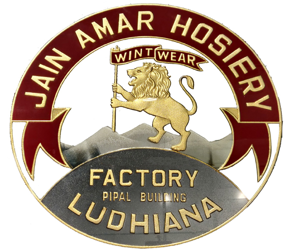 Jain Amar Hosiery With The Device Of Tiger Holding Flag Of Wintwear And Tag Line Of "factory Pipal Building Ludhiana" Device mark 5100019 Trademark