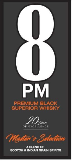 8 Pm Premium Black Superior Whisky (label) Device mark 5111724 Trademark