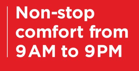 Non-stop Comfort From 9am To 9pm Device mark 5126555 Trademark