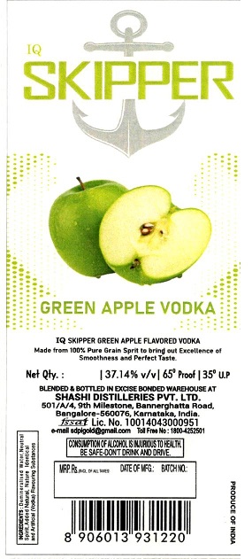 Iq Skipper Green Apple Vodka (label) Device mark 5129443 Trademark