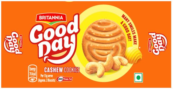 Britannia Good Day Cashew Cookies Device mark 5186943 Trademark