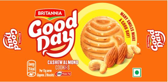 Britannia Good Day Cashew Almond Cookies Device mark 5186949 Trademark