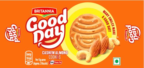 Britannia Good Day Cashew Almond Cookies Device mark 5186945 Trademark