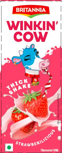 Britannia Winkin Cow Thick Shakes Strawbericious Device mark 5190907 Trademark