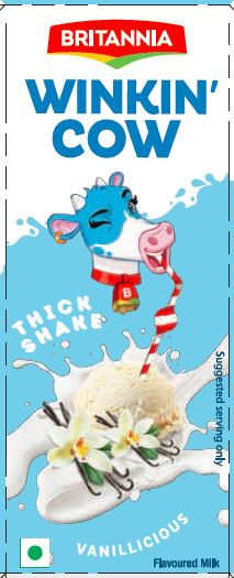 Britannia Winkin Cow Thick Shakes Vanillicious Device mark 5190908 Trademark