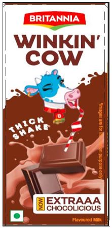 Britannia Winkin Cow Thick Shakes Chocolicious Device mark 5190914 Trademark
