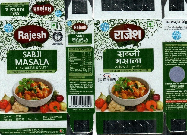 Rajesh Sabji Masala Device mark 5211826 Trademark
