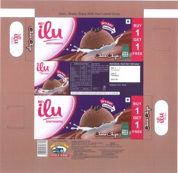 Kc+ Ilu Icecreams Choco Chips (label) Device mark 5236096 Trademark