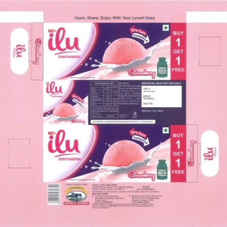 Kc+ Ilu Icecreams Strawberry (label) Device mark 5236099 Trademark