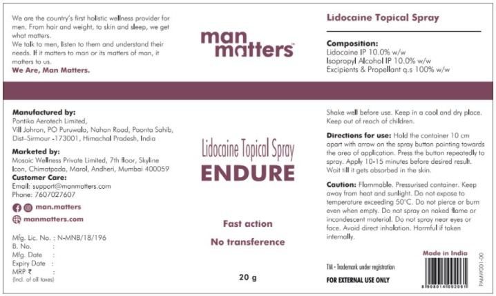 Man Matters Endure Device mark 5280369 Trademark