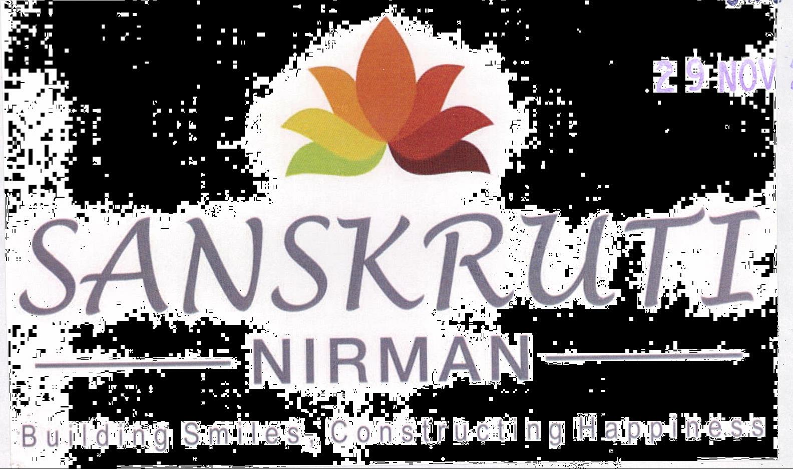 Sanskruti Nirman Building Smiles, Constructing Happiness Device mark 2060395 Trademark