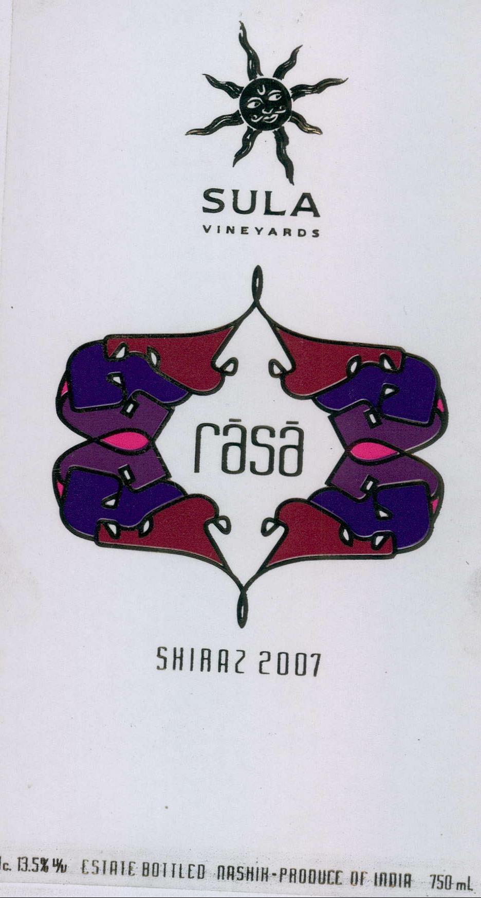 Sula Vineyards Rasa (device Of Sun) Device mark 2125968 Trademark