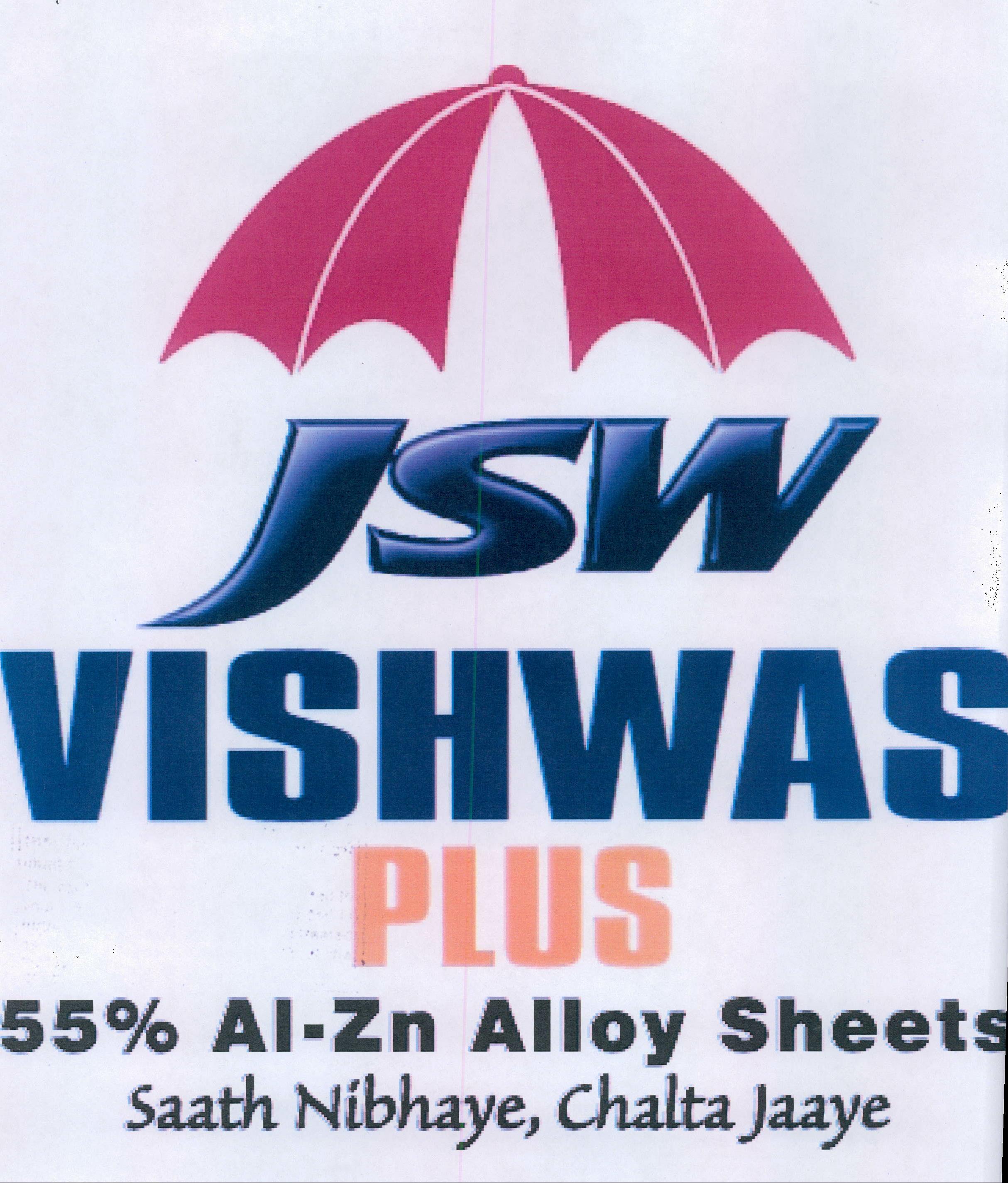 Jsw Vishwas Plus 55% Ai-zn Alloy Sheets Device mark 2127239 Trademark