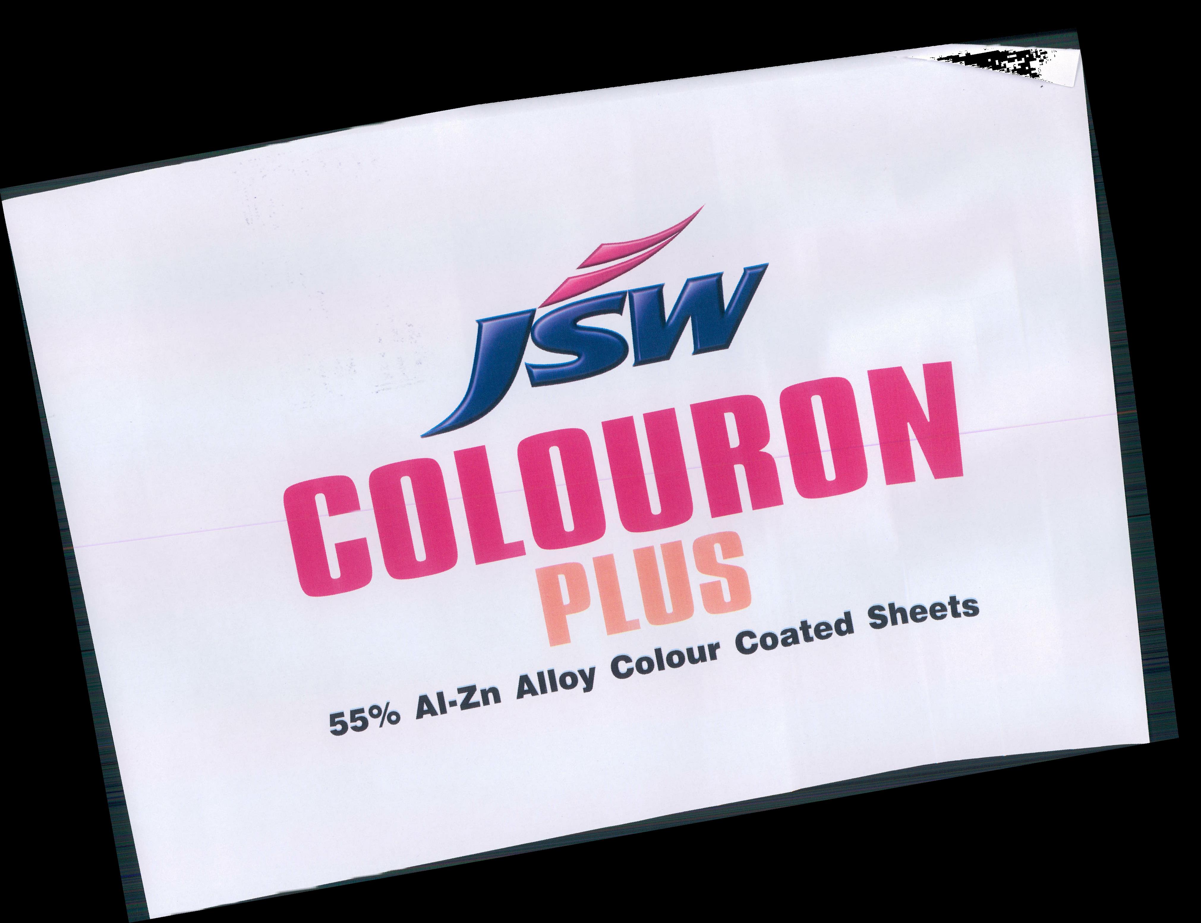 Jsw Colouron Plus 55% Ai-zn Alloy Colour Coated Sheets Device mark 2127242 Trademark
