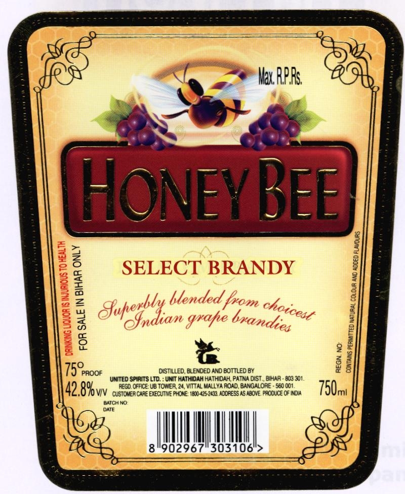 Honey Bee Select Brandy Device mark 2248445 Trademark