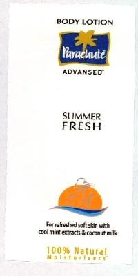Body Lotion Parachute Advansed Summer Fresh (device Of Tree) Device mark 2292155 Trademark