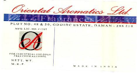 Oa Oriental Aromatics Ltd. Device mark 2503207 Trademark