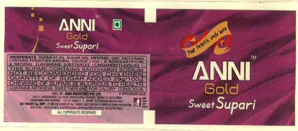 Anni Gold Sweet Supari Device mark 2694094 Trademark