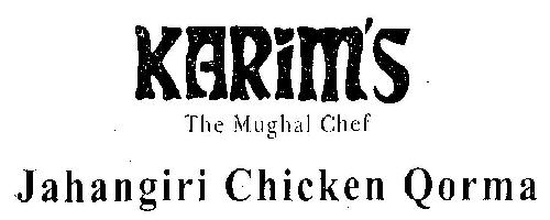 Karim's The Mughal Chef Jahangiri Chicken Qorma Device mark 2894269 Trademark
