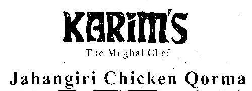 Karim's The Mughal Chef Jahangiri Chicken Qorma Device mark 2894270 Trademark