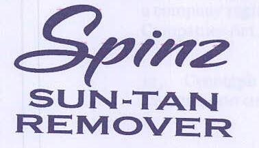 Spinz Sun-tan Remover Device mark 3176983 Trademark