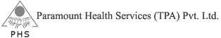 Paramount Health Services (tpa) Pvt. Ltd. With Phs Logo Device mark 3230597 Trademark