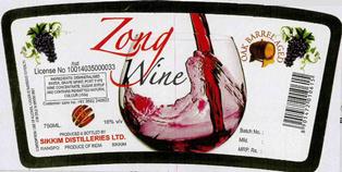 Zong Wine, Device Of Grapes, Glass Containing Wine Device mark 3293563 Trademark