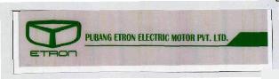 Pubang Etron Electric Motor Pvt. Ltd. (label) Device mark 3417688 Trademark