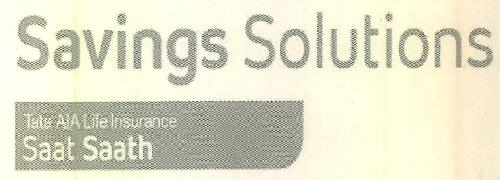 Savings Solutions Tata Aia Life Insurance Saat Saath Device mark 3472276 Trademark