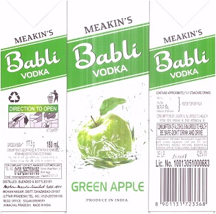 Meakin's Babli Vodka Device mark 4936651 Trademark